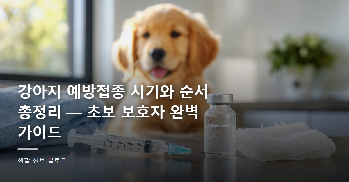 강아지 예방접종 시기와 순서 총정리 — 초보 보호자 완벽 가이드