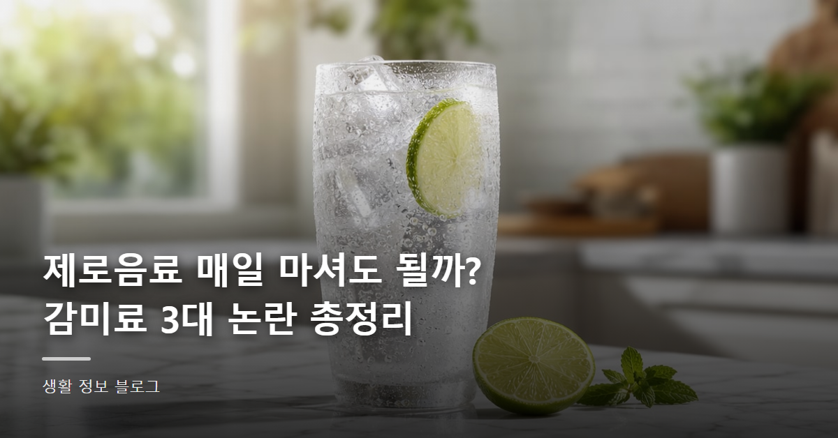 제로음료 매일 마셔도 될까? 감미료 3대 논란 총정리