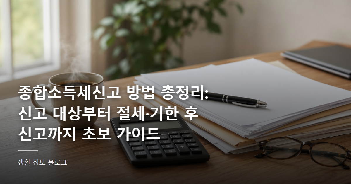 종합소득세신고 방법 총정리: 신고 대상부터 절세·기한 후 신고까지 초보 가이드