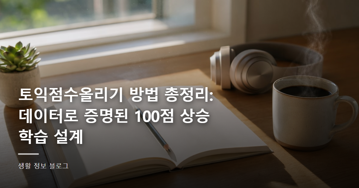 토익점수올리기 방법 총정리: 데이터로 증명된 100점 상승 학습 설계
