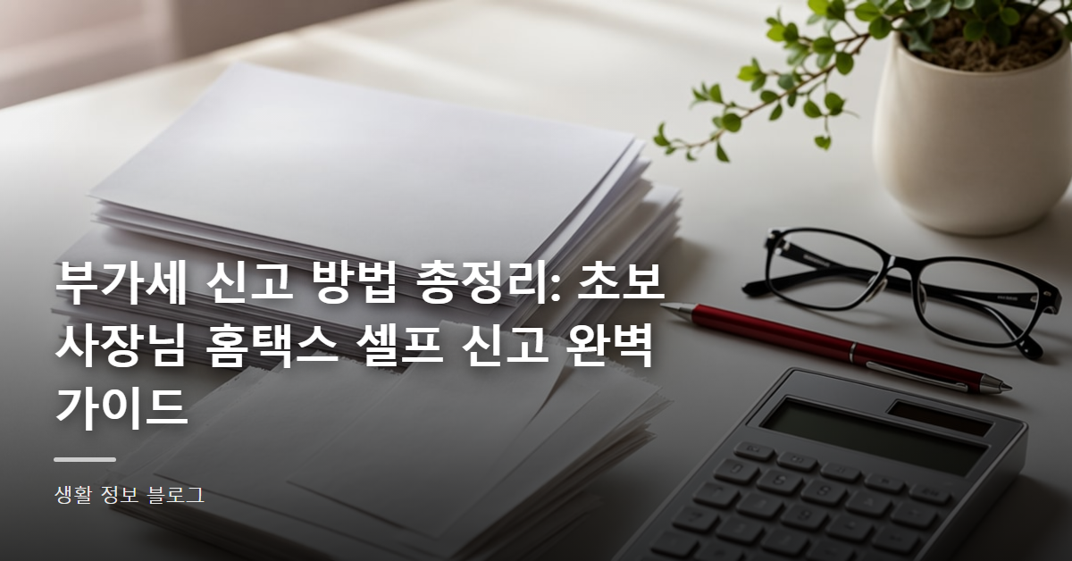 부가세 신고 방법 총정리: 초보 사장님 홈택스 셀프 신고 완벽 가이드