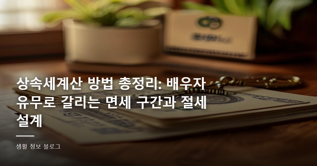 상속세계산 방법 총정리: 배우자 유무로 갈리는 면세 구간과 절세 설계