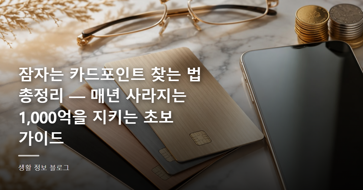 잠자는 카드포인트 찾는 법 총정리 — 매년 사라지는 1,000억을 지키는 초보 가이드