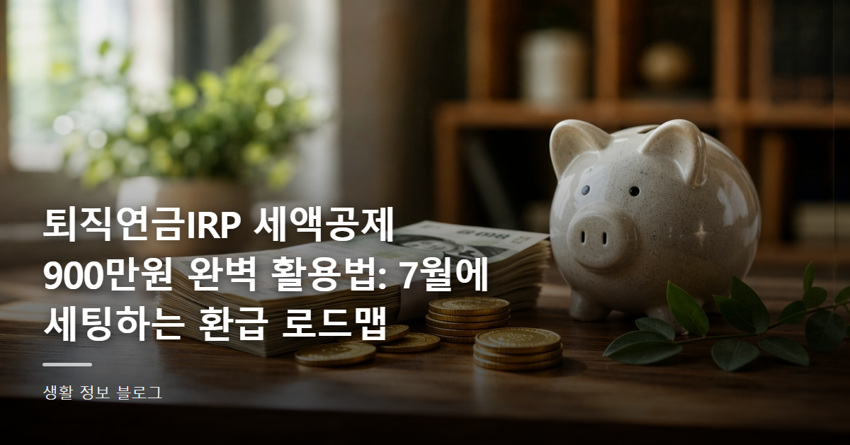 퇴직연금IRP 세액공제 900만원 완벽 활용법: 하반기에 세팅하는 환급 로드맵