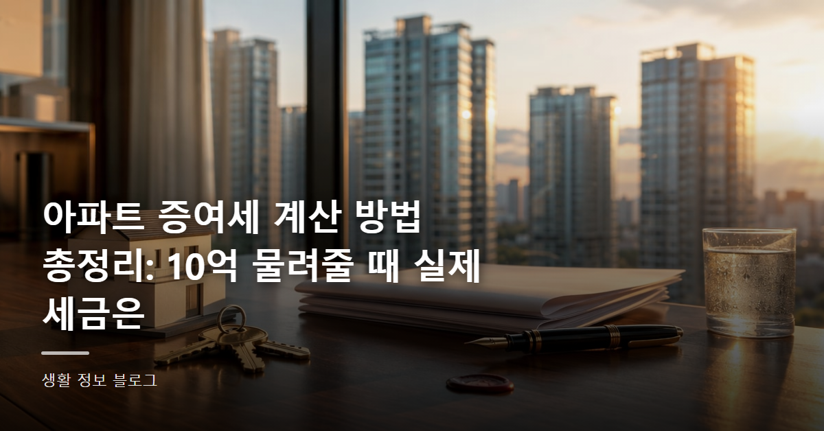 아파트 증여세 계산 방법 총정리: 10억 물려줄 때 실제 세금은