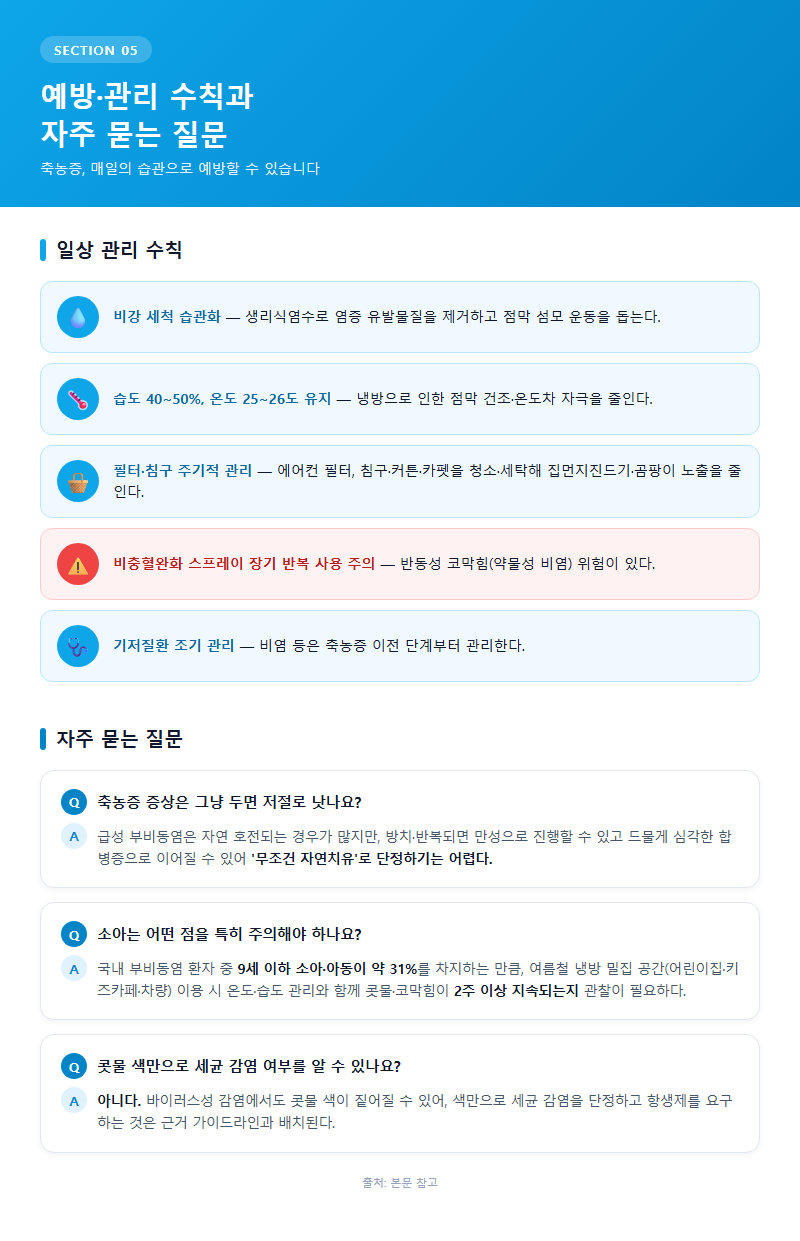 5. 예방·관리 수칙과 자주 묻는 질문