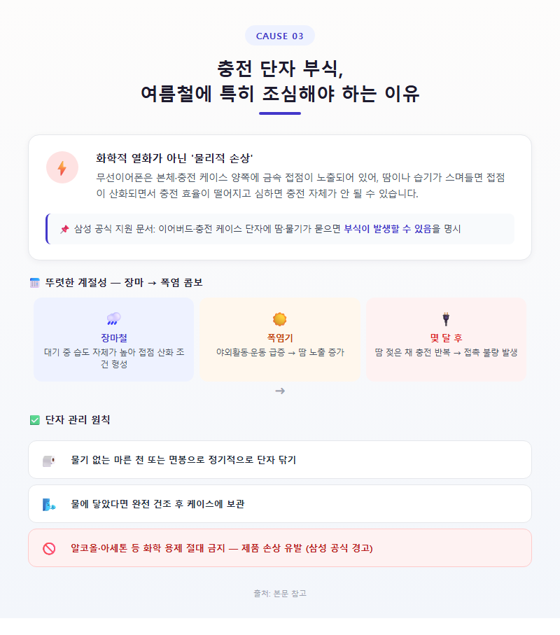 3. 충전 단자 부식, 여름철에 특히 조심해야 하는 이유