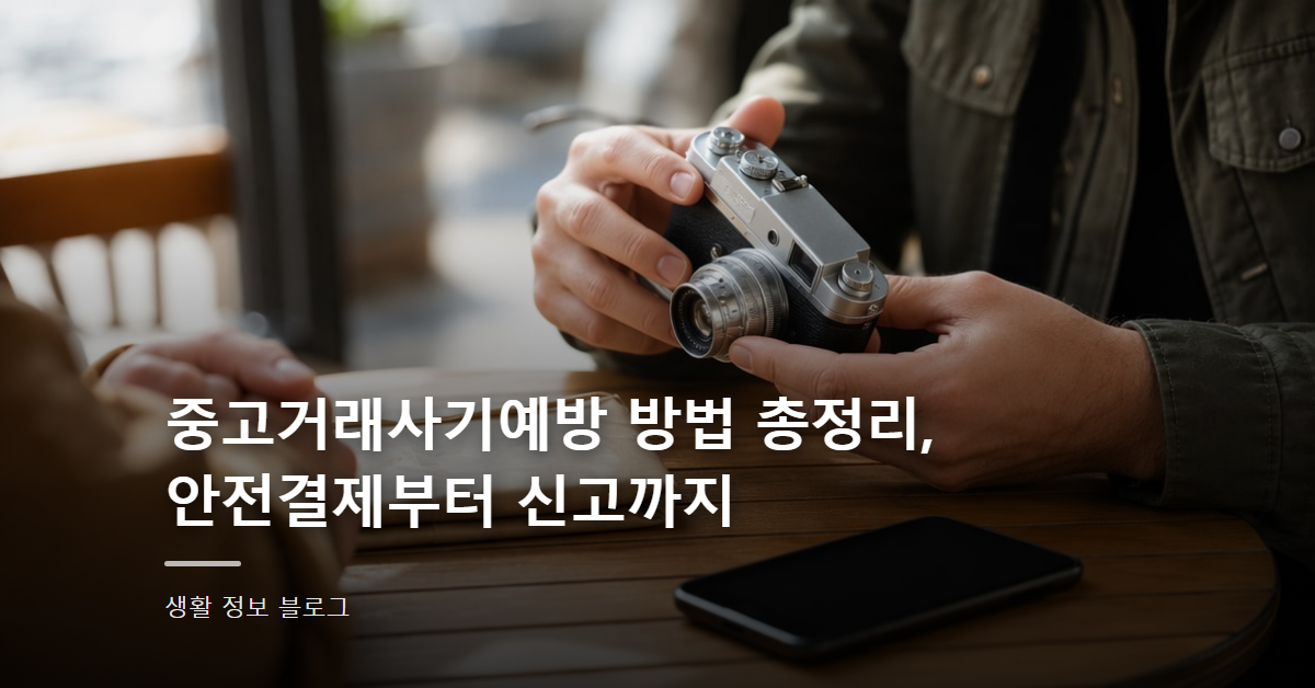 중고거래사기예방 방법 총정리, 안전결제부터 신고까지