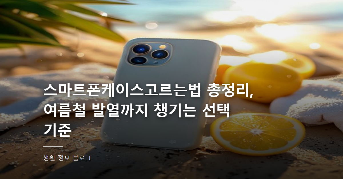 스마트폰케이스고르는법 총정리, 여름철 발열까지 챙기는 선택 기준