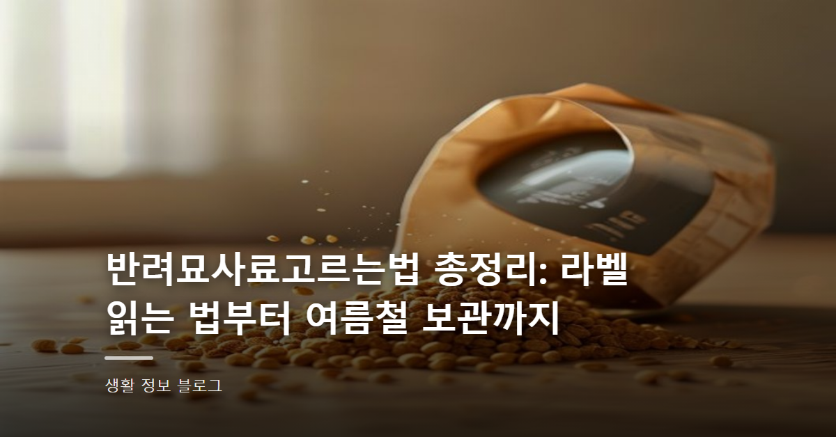 반려묘사료고르는법 총정리: 라벨 읽는 법부터 여름철 보관까지
