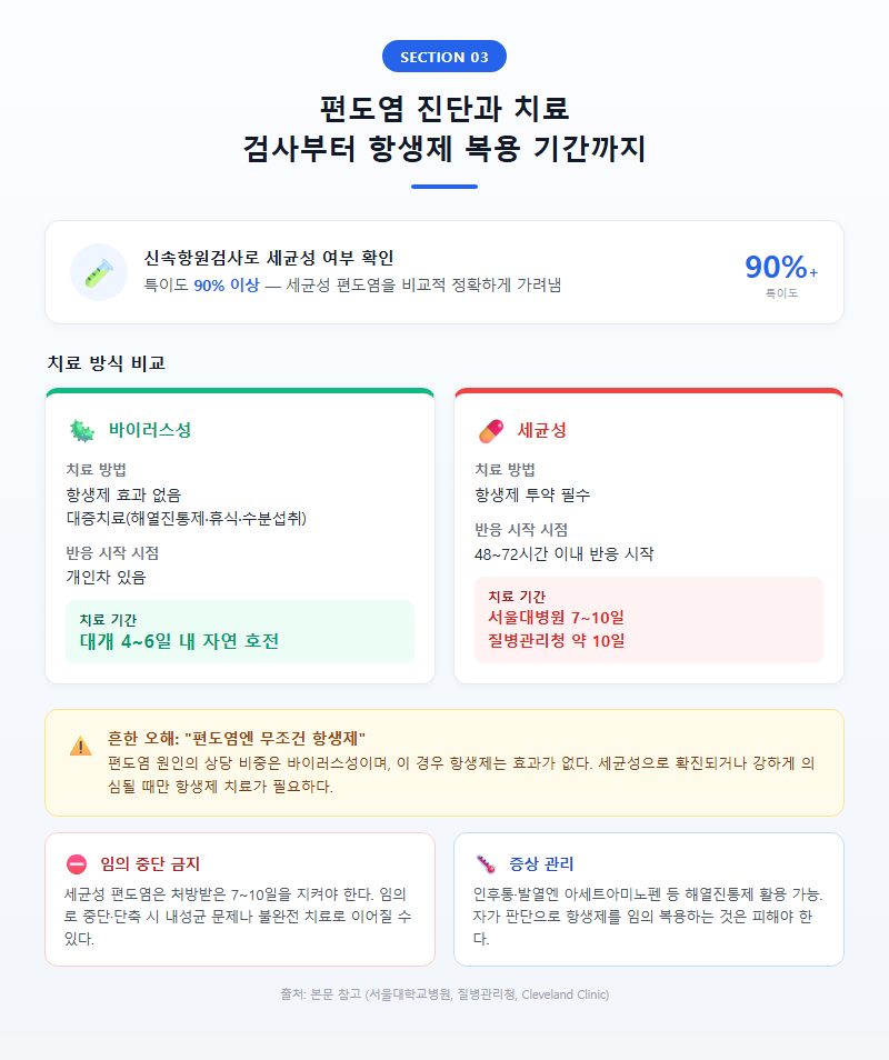 3. 편도염 진단과 치료: 검사부터 항생제 복용 기간까지