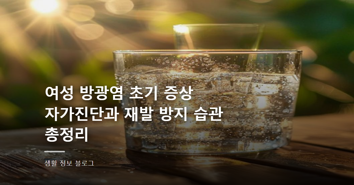 여성 방광염 초기 증상 자가진단과 재발 방지 습관 총정리
