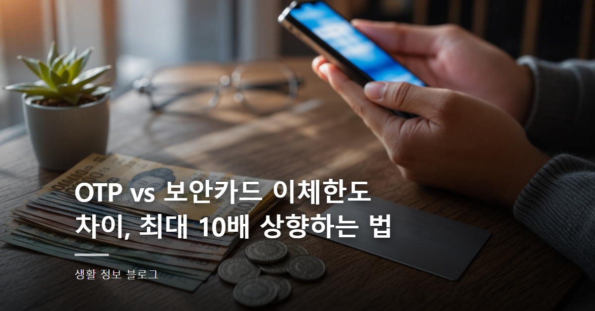 OTP vs 보안카드 이체한도 차이, 최대 10배 상향하는 법