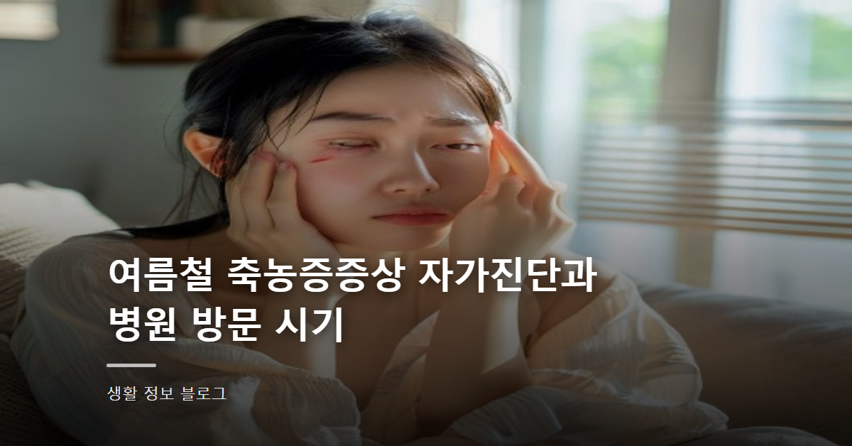 여름철 축농증증상 자가진단과 병원 방문 시기