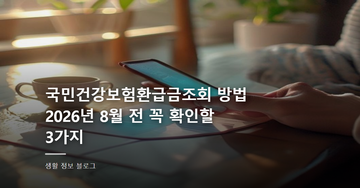 국민건강보험환급금조회 방법 2026년 8월 전 꼭 확인할 3가지