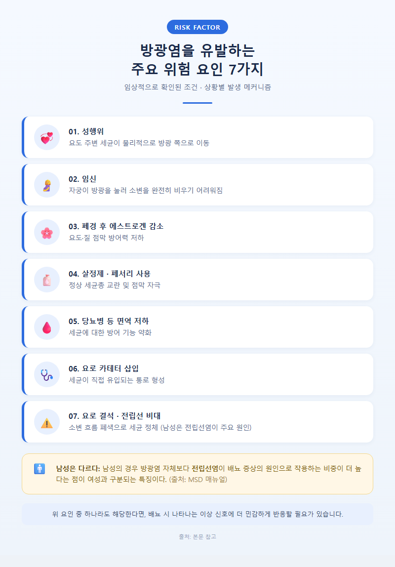 2. 방광염을 유발하는 위험 요인
