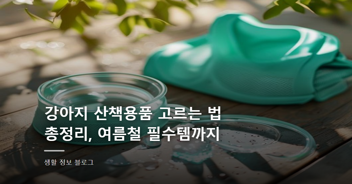 강아지 산책용품 고르는 법 총정리, 여름철 필수템까지