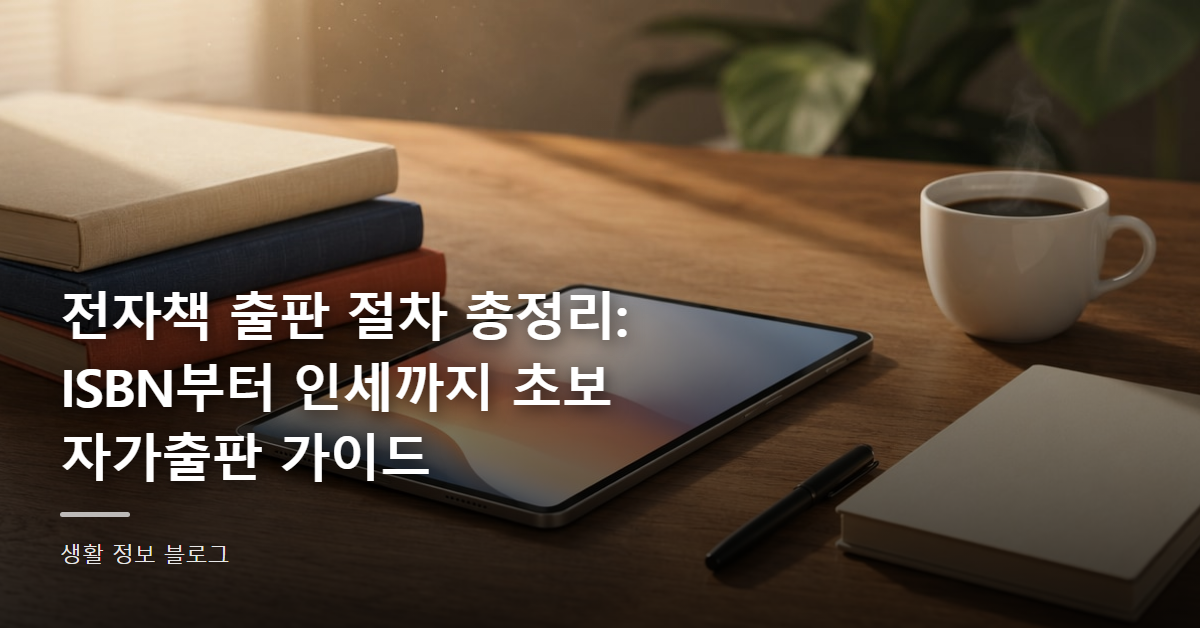 전자책 출판 절차 총정리: ISBN부터 인세까지 초보 자가출판 가이드