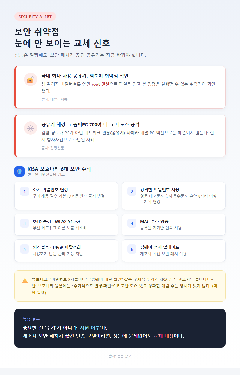 2. 보안 취약점 — 눈에 안 보이는 교체 신호