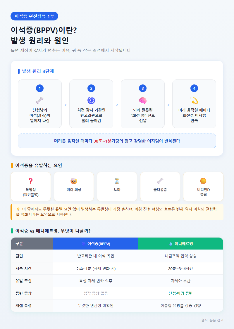 1. 이석증(BPPV)이란? 발생 원리와 원인