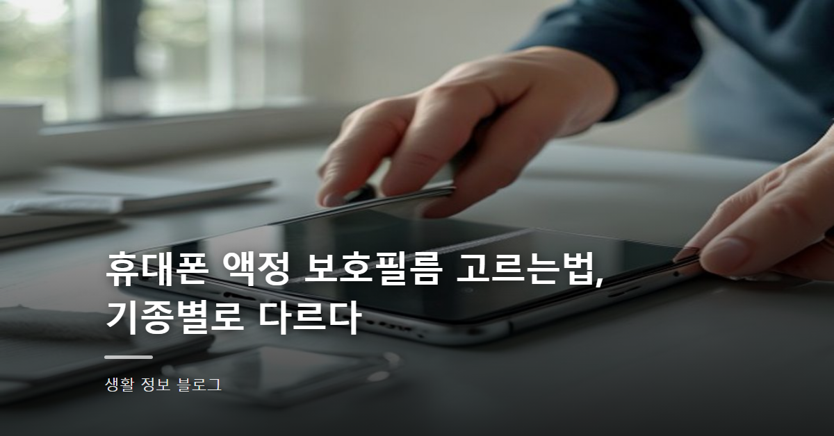 휴대폰 액정 보호필름 고르는법, 기종별로 다르다