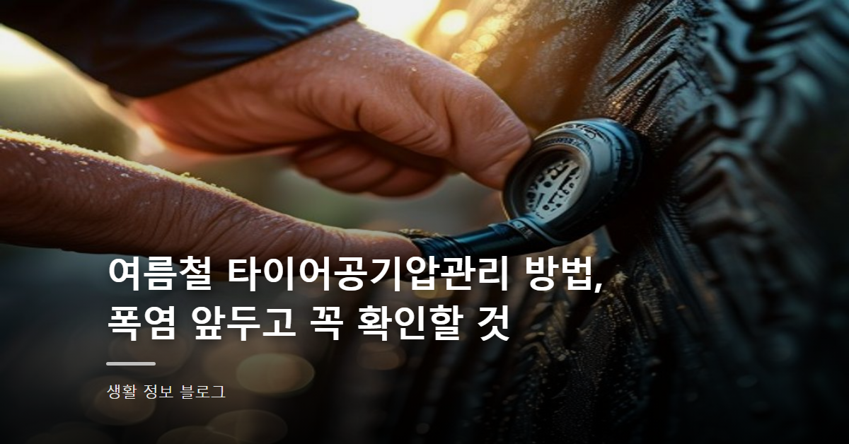 여름철 타이어공기압관리 방법, 폭염 앞두고 꼭 확인할 것