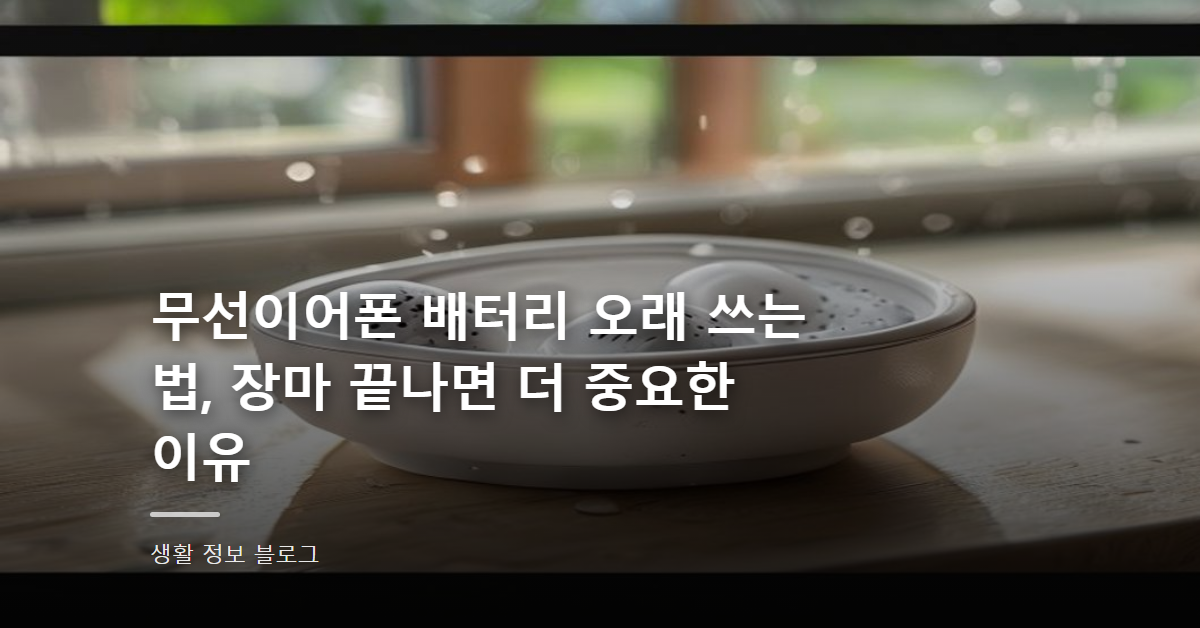무선이어폰 배터리 오래 쓰는 법, 장마 끝나면 더 중요한 이유