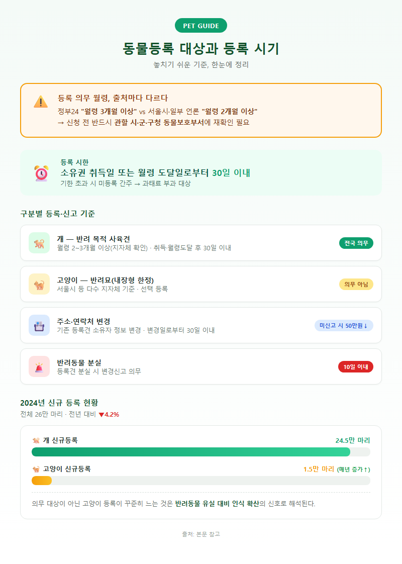 1. 동물등록 대상과 등록 시기, 놓치기 쉬운 기준