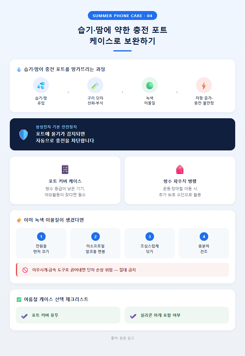 4. 습기·땀에 약한 충전 포트, 케이스로 보완하기
