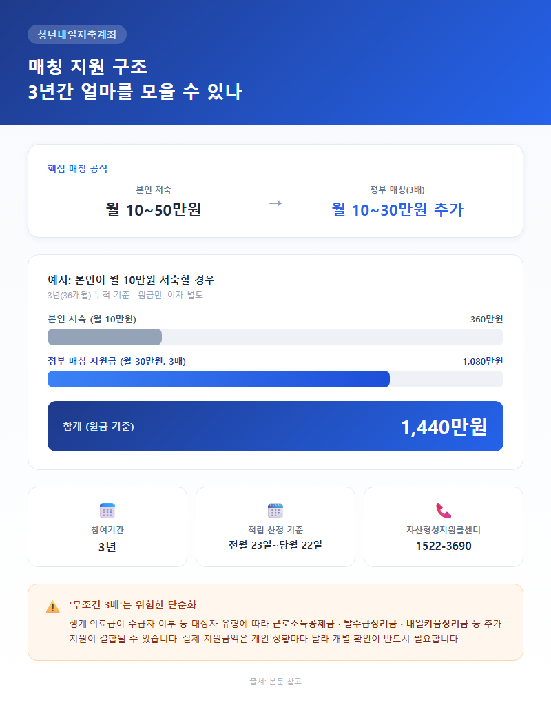 2. 매칭 지원 구조 — 3년간 얼마를 모을 수 있나