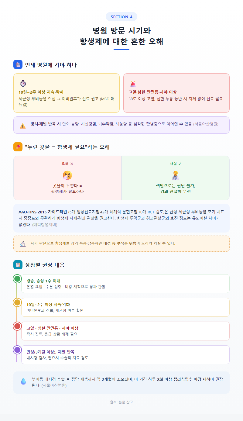 4. 병원 방문 시기와 항생제에 대한 흔한 오해