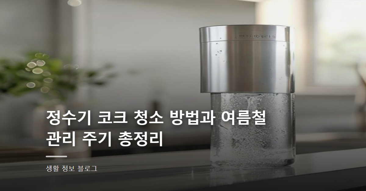 정수기 코크 청소 방법과 여름철 관리 주기 총정리