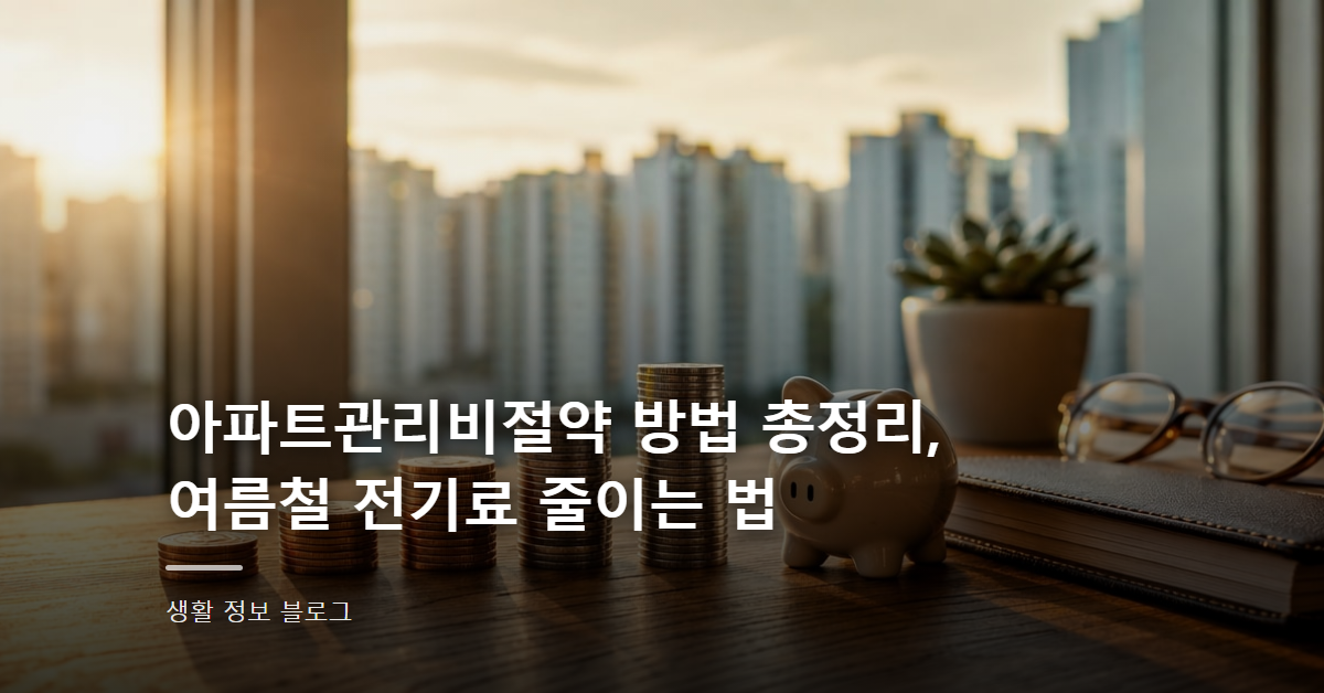 아파트관리비절약 방법 총정리, 여름철 전기료 줄이는 법
