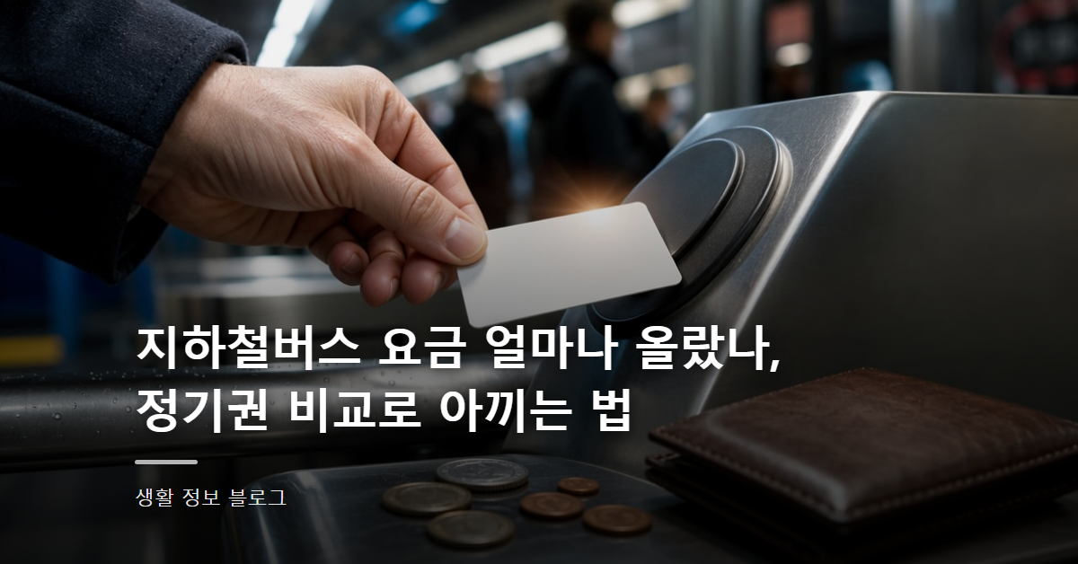 지하철버스 요금 얼마나 올랐나, 정기권 비교로 아끼는 법