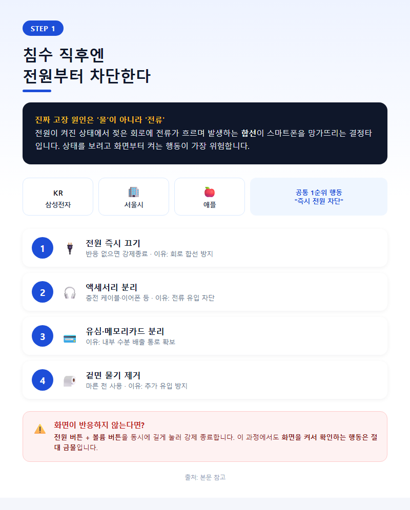 1. 침수 직후엔 전원부터 차단한다