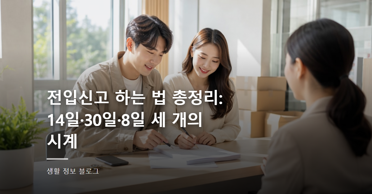 전입신고 하는 법 총정리: 14일·30일·8일 세 개의 시계
