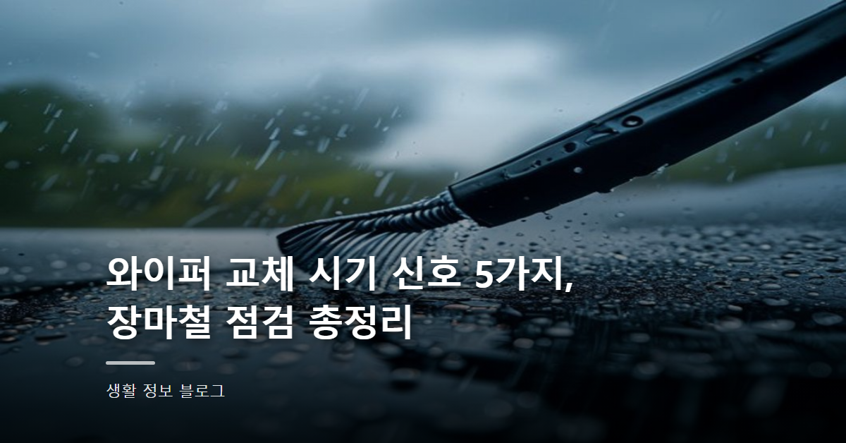 와이퍼 교체 시기 신호 5가지, 장마철 점검 총정리