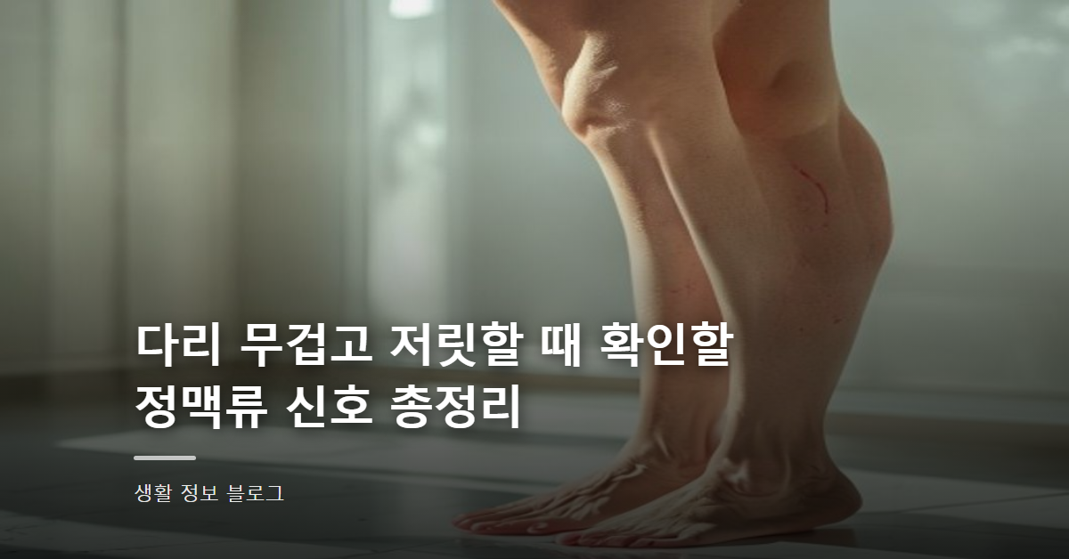 다리 무겁고 저릿할 때 확인할 정맥류 신호 총정리