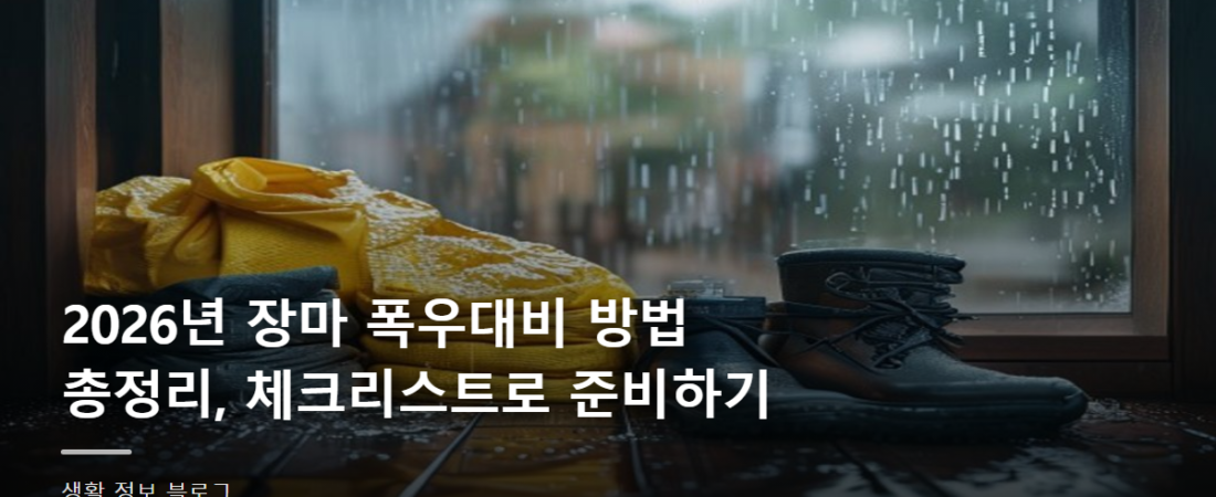 2026년 장마 폭우대비 방법 총정리, 체크리스트로 준비하기