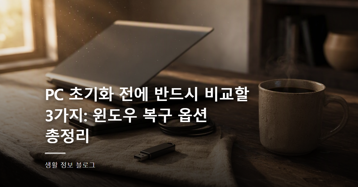 PC 초기화 전에 반드시 비교할 3가지: 윈도우 복구 옵션 총정리