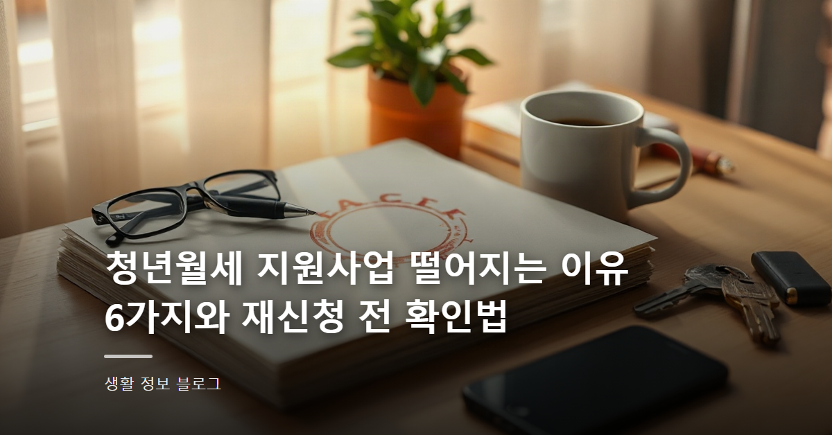 청년월세 지원사업 떨어지는 이유 6가지와 재신청 전 확인법