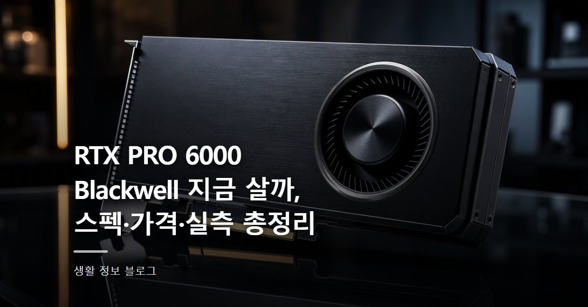 RTX PRO 6000 Blackwell 지금 살까, 스펙·가격·실측 총정리