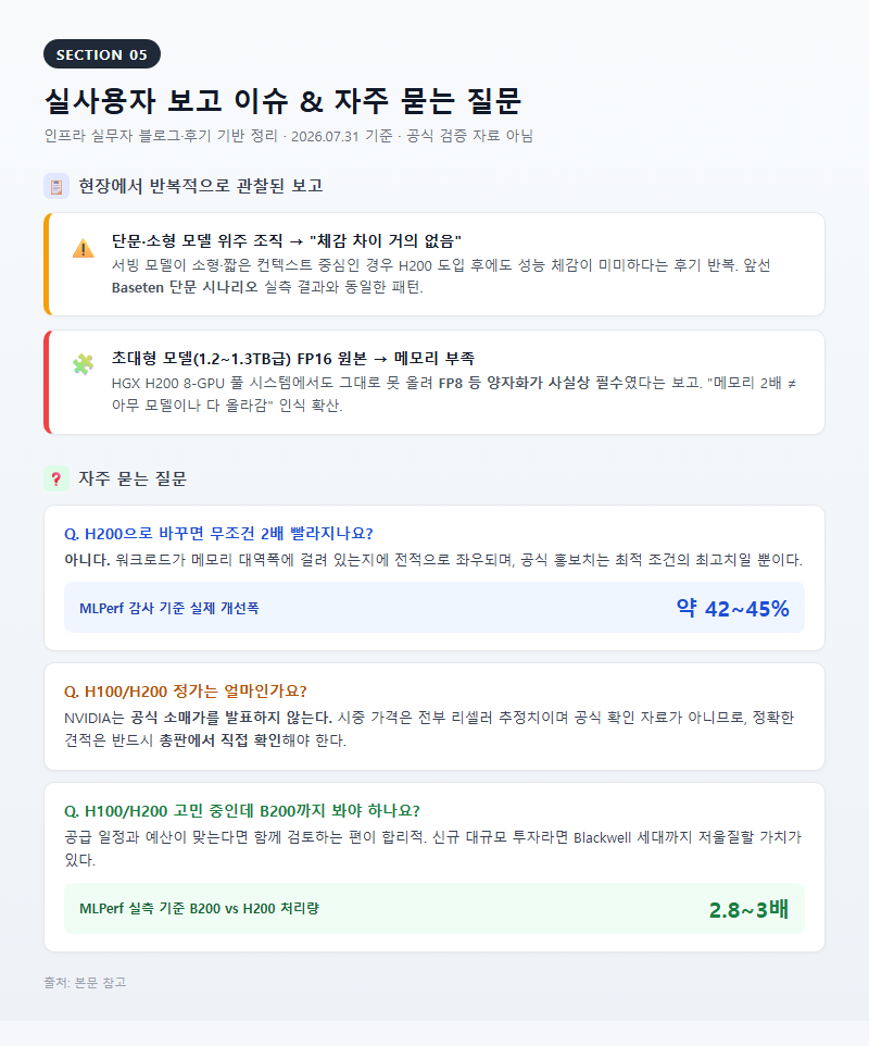 5. 실사용자 보고 이슈 및 자주 묻는 질문