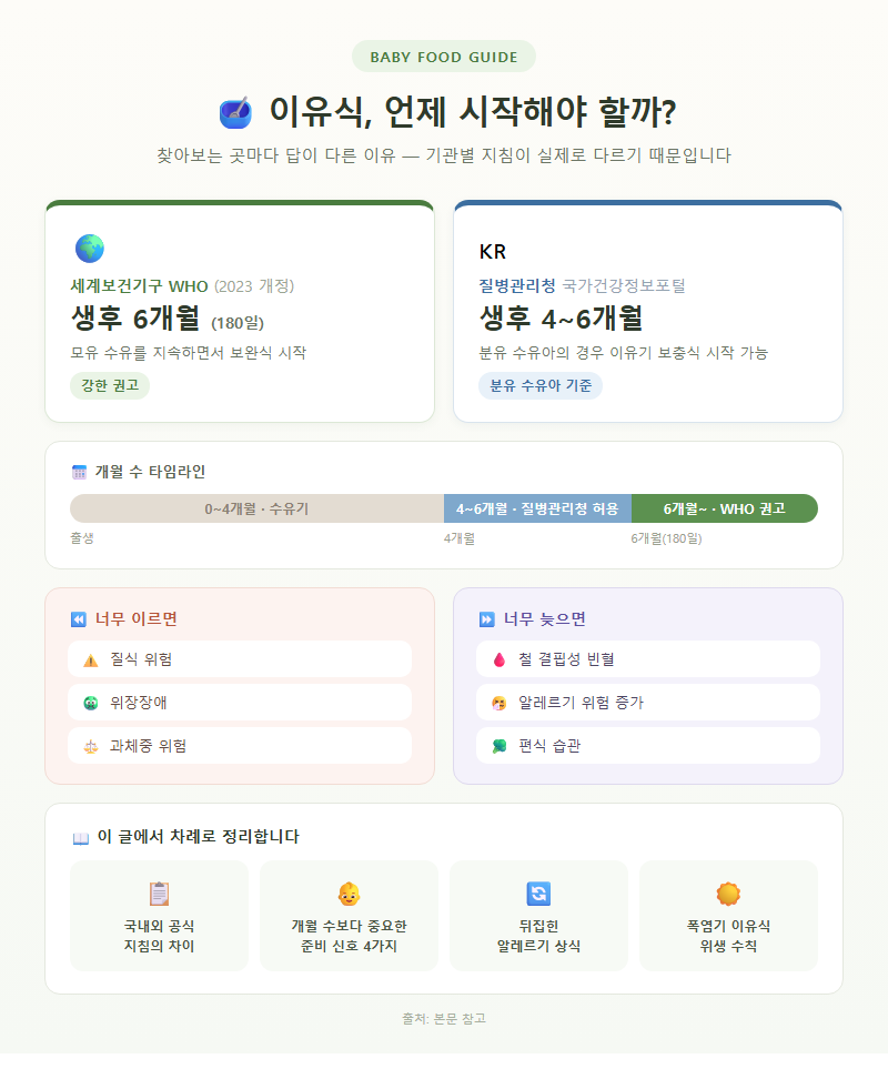 이유식시작시기 개요