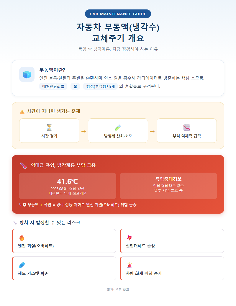 자동차부동액교체주기 개요