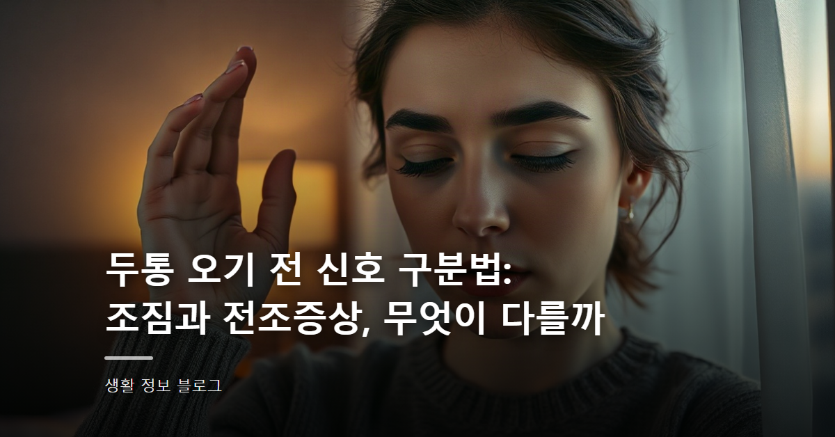 두통 오기 전 신호 구분법: 조짐과 전조증상, 무엇이 다를까
