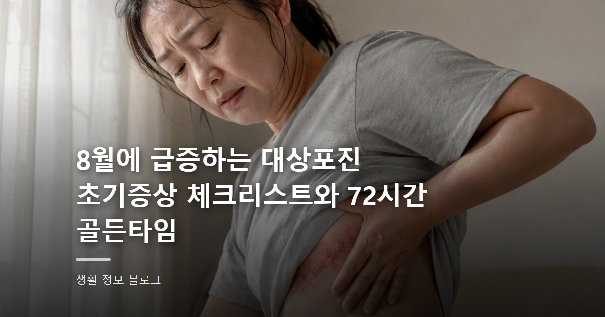 8월에 급증하는 대상포진 초기증상 체크리스트와 72시간 골든타임
