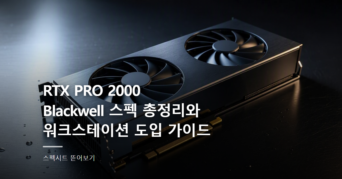 RTX PRO 2000 Blackwell 스펙 총정리와 워크스테이션 도입 가이드