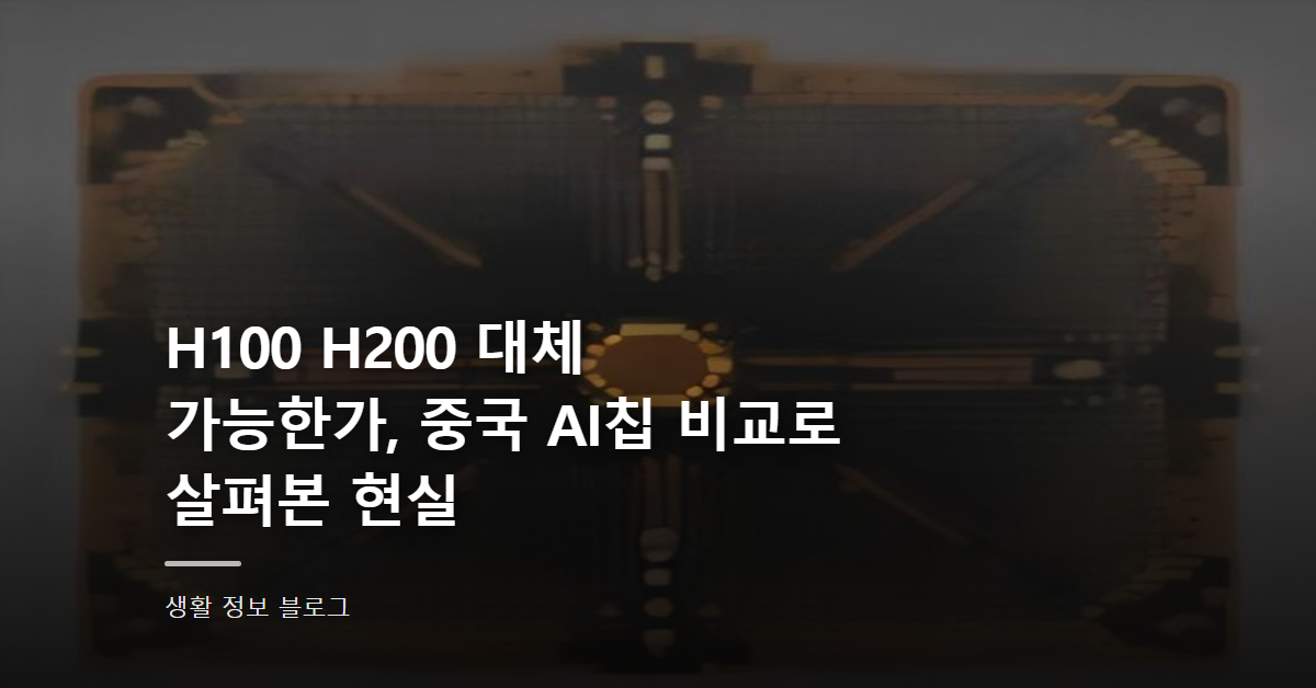 H100 H200 대체 가능한가, 중국 AI칩 비교로 살펴본 현실