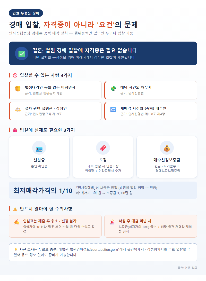 3. 법원 부동산 경매 입찰 — 자격증이 아니라 요건의 문제